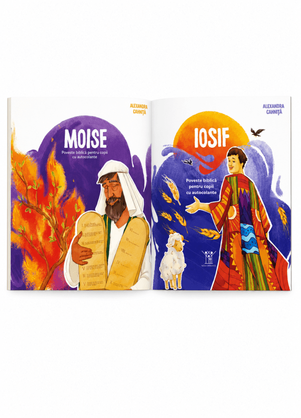 Set cărți copii cu autocolante: Moise, Iosif