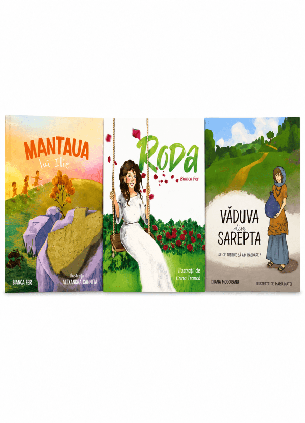 Set cărți copii: Mantaua lui Ilie, Roda, Văduva din sarepta